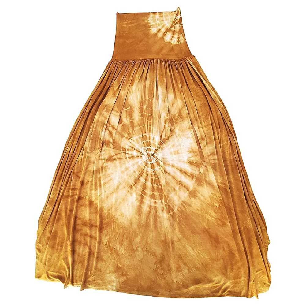 Side Slit Maxi Skirt W/ Sunburst Tie Dye Design Rayon Festival Boho Sexy Hippie - Picture 2 of 15